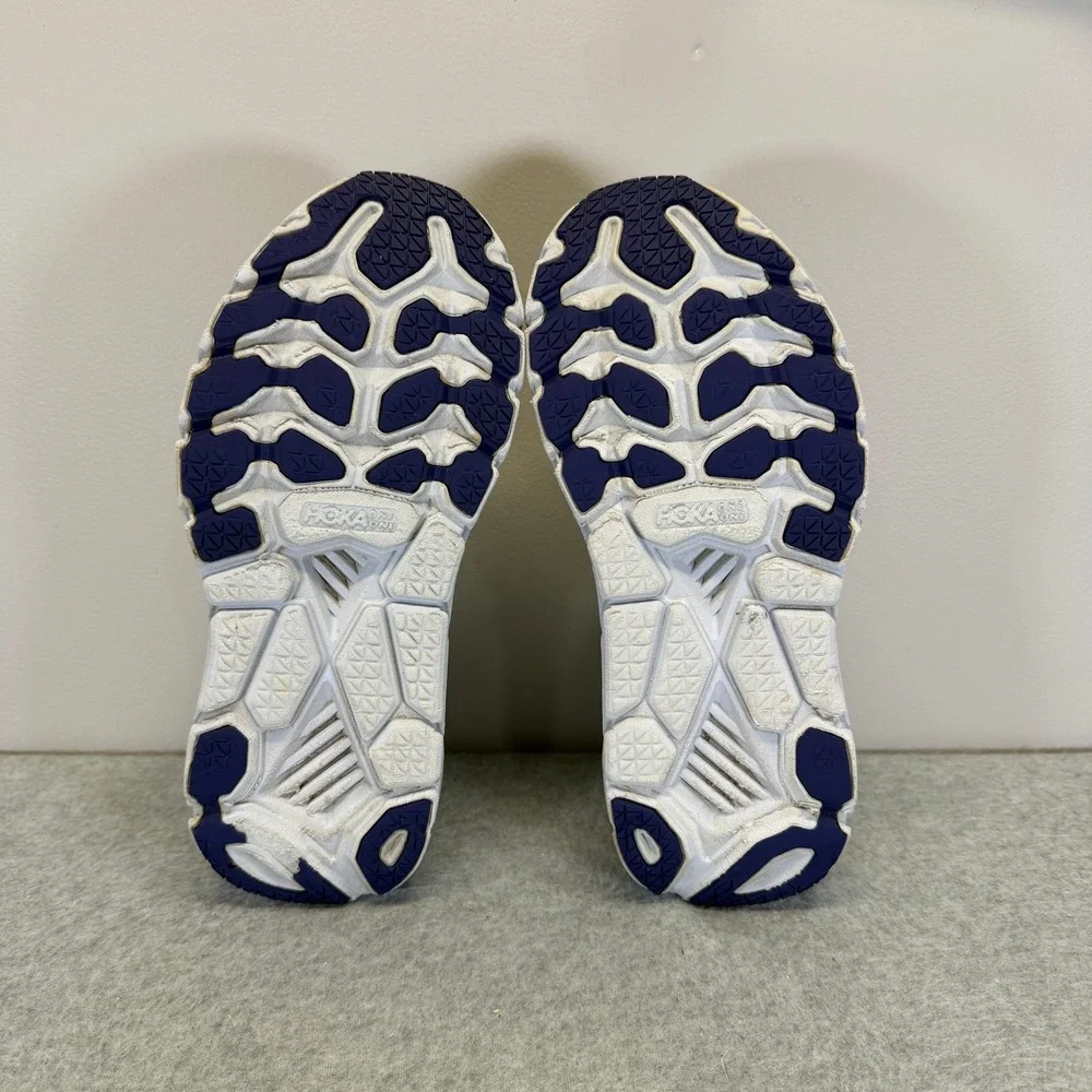 Hoka Clifton 7 Womens Shoes Size 7.5 Grey & Blue Running Sneakers 1110509 LRNC